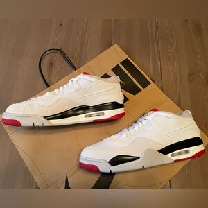 Air Jordan 4 RM - White, Black, Neutral Grey, Varsity Red - Size 12